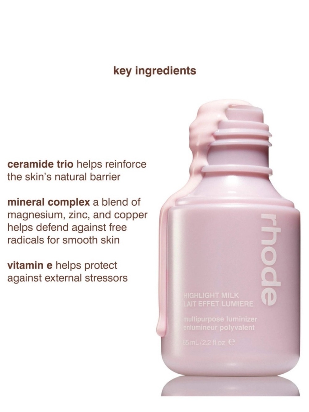 RHODE Highlight Milk Luminizer Soft Pearl Pink NIB - Picture 2 of 9